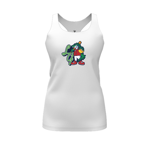 [FT0TRBWH-FYS-LOGO2] Decker Racerback Tank Top (Female Youth S, White, Logo 2)