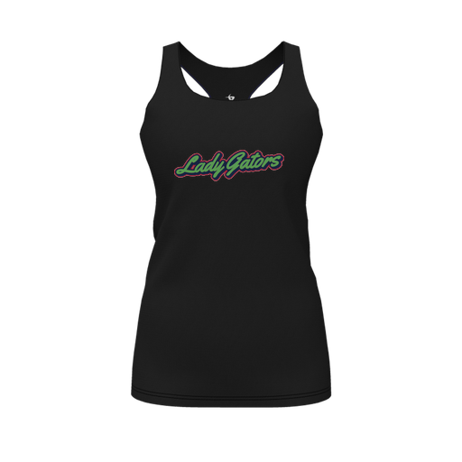 [CUS-DFW-RCBK-PER-BLK-FYS-LOGO1] Racerback Tank Top (Female Youth S, Black, Logo 1)