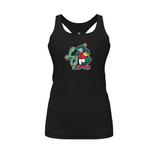 [CUS-DFW-RCBK-PER-BLK-FYS-LOGO2] Racerback Tank Top (Female Youth S, Black, Logo 2)