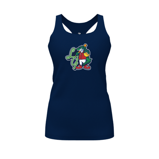 [CUS-DFW-RCBK-PER-NVY-FYS-LOGO2] Racerback Tank Top (Female Youth S, Navy, Logo 2)