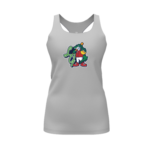[CUS-DFW-RCBK-PER-GRY-FYS-LOGO2] Racerback Tank Top (Female Youth S, Gray, Logo 2)