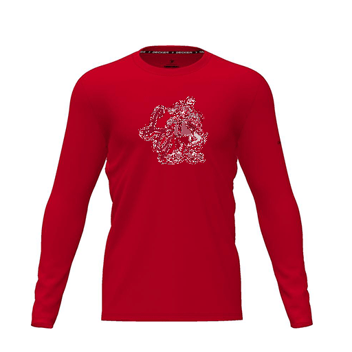 [CUS-DRIF-TEES-PER-CNK-LSL-RED-YXS-LOGO2] Dri Fit Performance T-Shirt (Youth XS, Red, Logo 2, Long Sleeve)