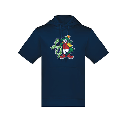 [6871.065.S-LOGO2] Men's Dri Fit Short Sleeve Hoodie (Adult S, Navy, Logo 2)