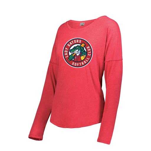 [FTLCUBRD-FAS-LOGO3] Decker Women's Tri-Blend T-Shirt - Long Sleeve (Female Adult S, Red, Logo 3)