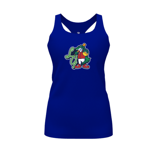 [CUS-DFW-RCBK-PER-RYL-FYS-LOGO2] Racerback Tank Top (Female Youth S, Royal, Logo 2)