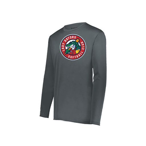 [222823.059.S-LOGO3] Youth LS Smooth Sport Shirt (Youth S, Gray, Logo 3)