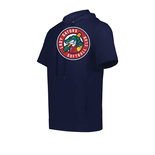 [222605.065.S-LOGO3] YOUTH VENTURA SOFT KNIT SHORT SLEEVE HOODIE (Youth S, Navy, Logo 3)