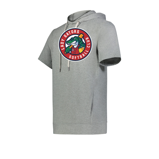 [222605-SIL-YS-LOGO3] YOUTH VENTURA SOFT KNIT SHORT SLEEVE HOODIE (Youth S, Silver, Logo 3)