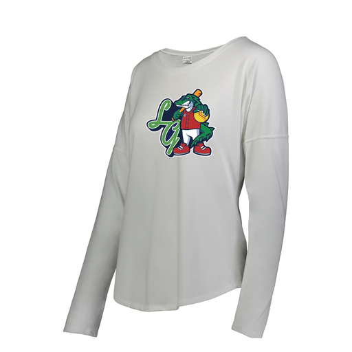 [3077.005.S-LOGO2] Ladies LS Ultra-blend T-Shirt (Female Adult S, White, Logo 2)